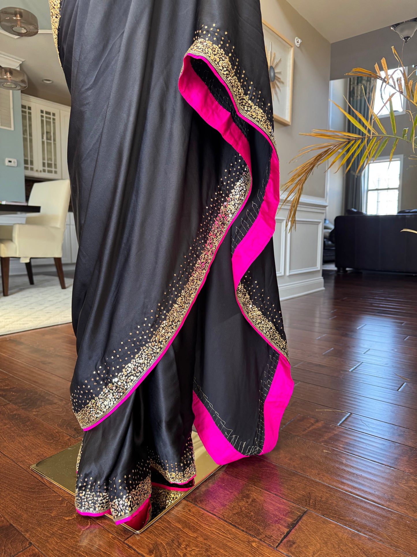 Pure satin silk saree