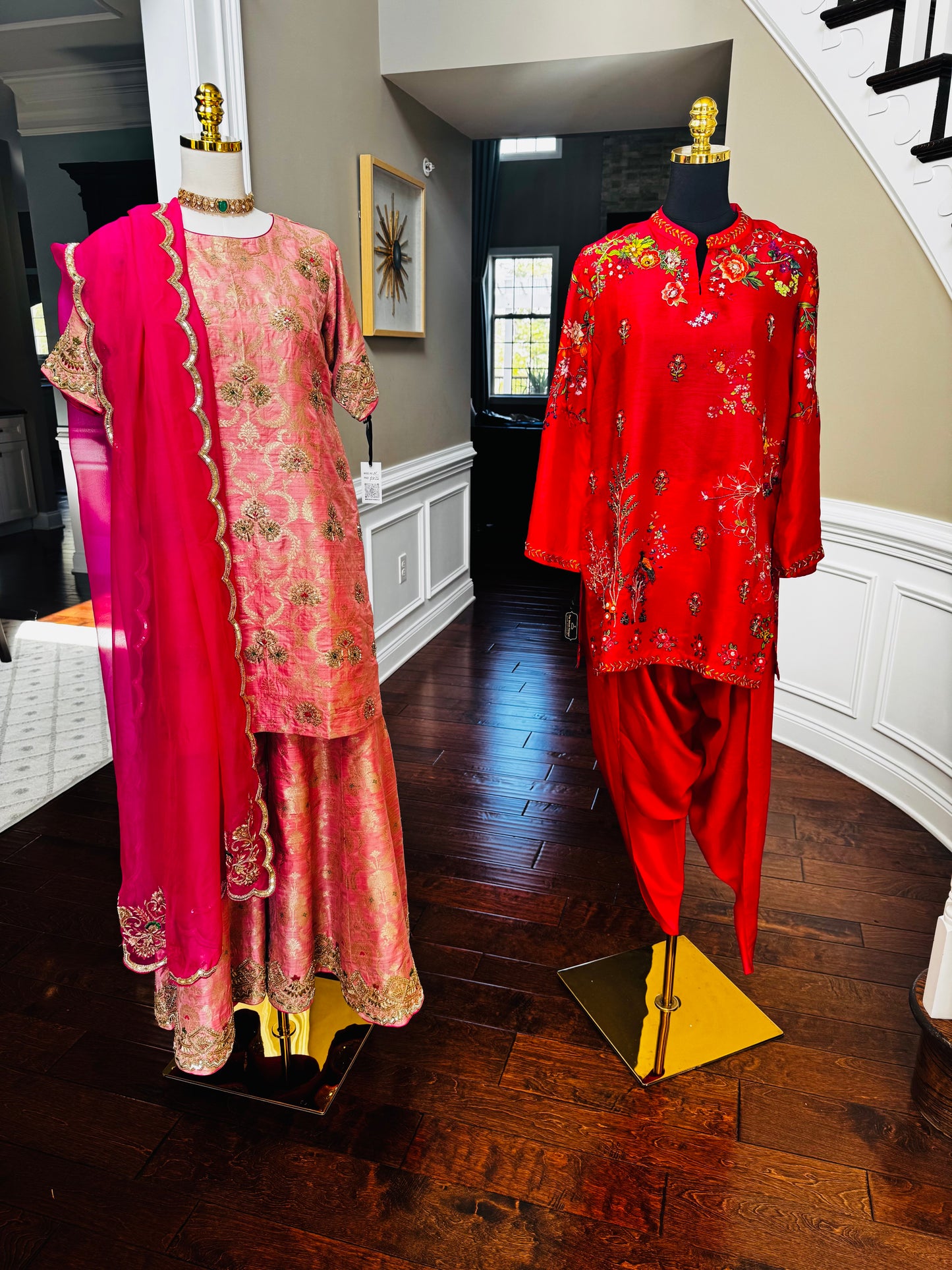 Blush Raw Silk Gharara Set with Hand Embroidery & Organza Dupatta