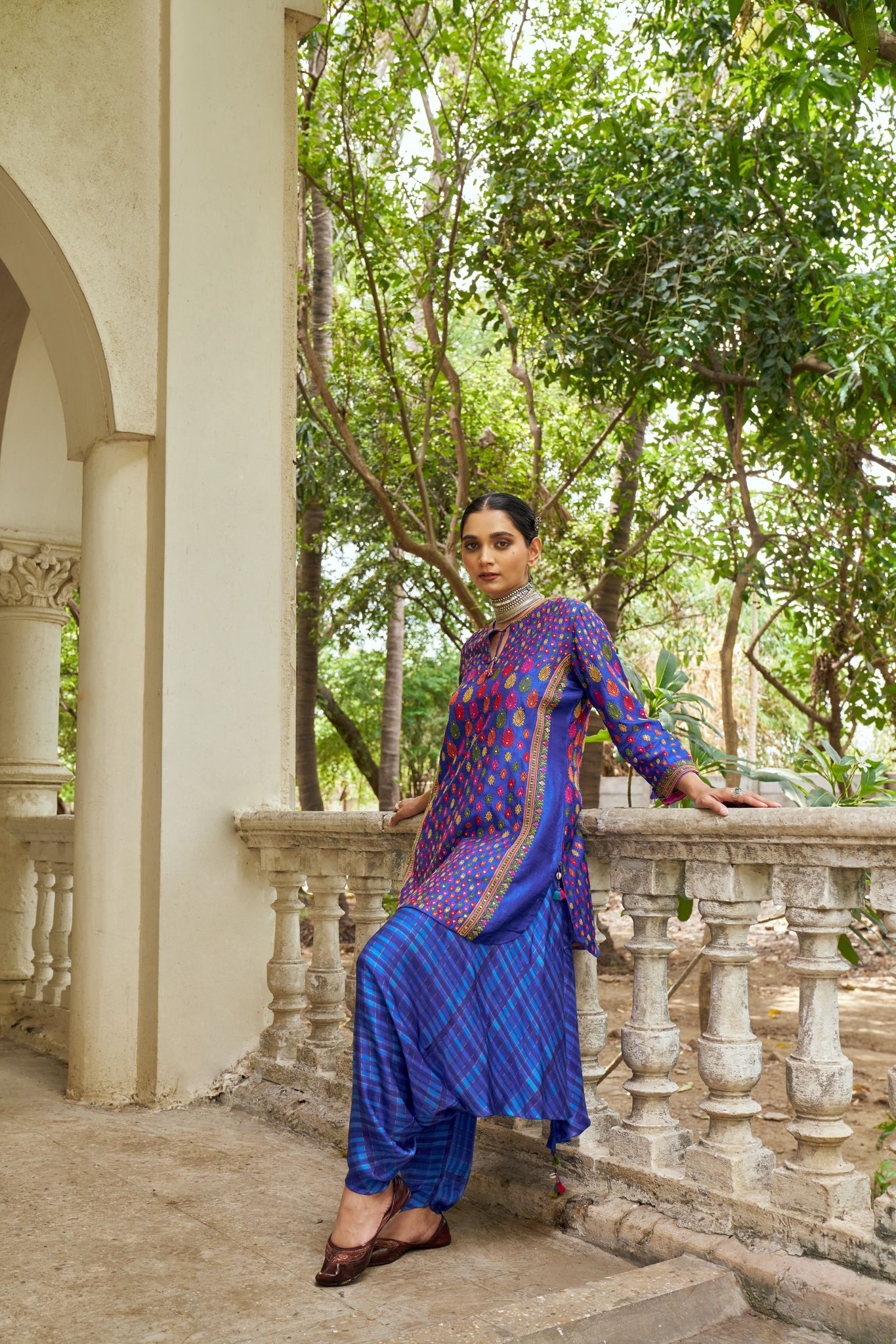 Slub Silk Dhoti Pant Suit