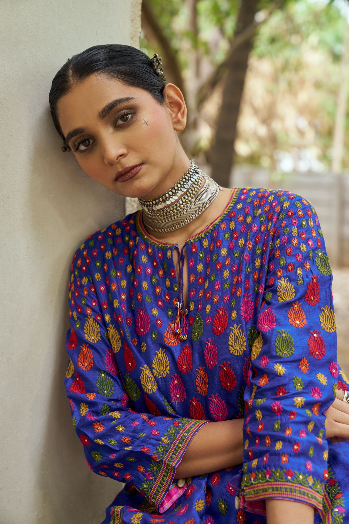 Slub Silk Dhoti Pant Suit