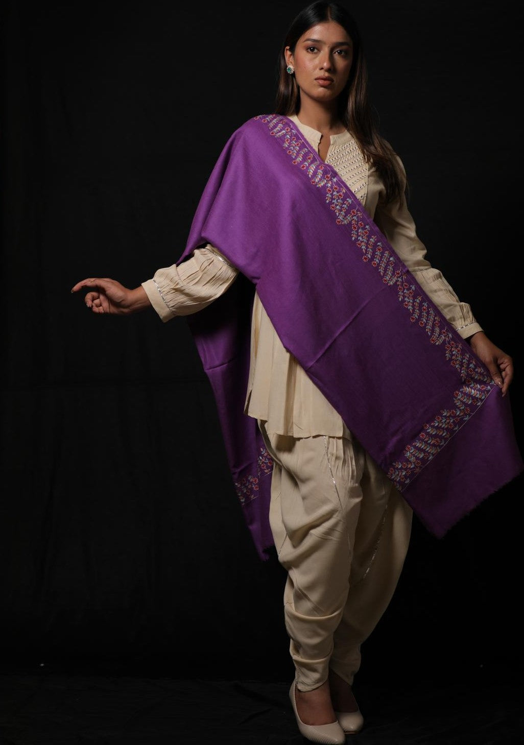 Purple Pashmina stole