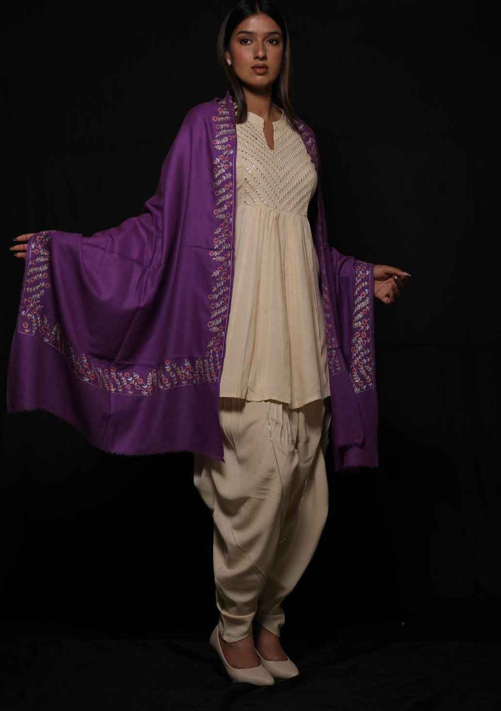 Purple Pashmina stole