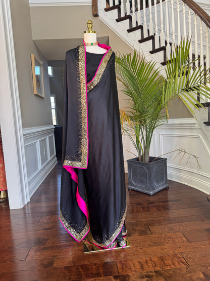 Pure satin silk saree