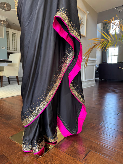 Pure satin silk saree