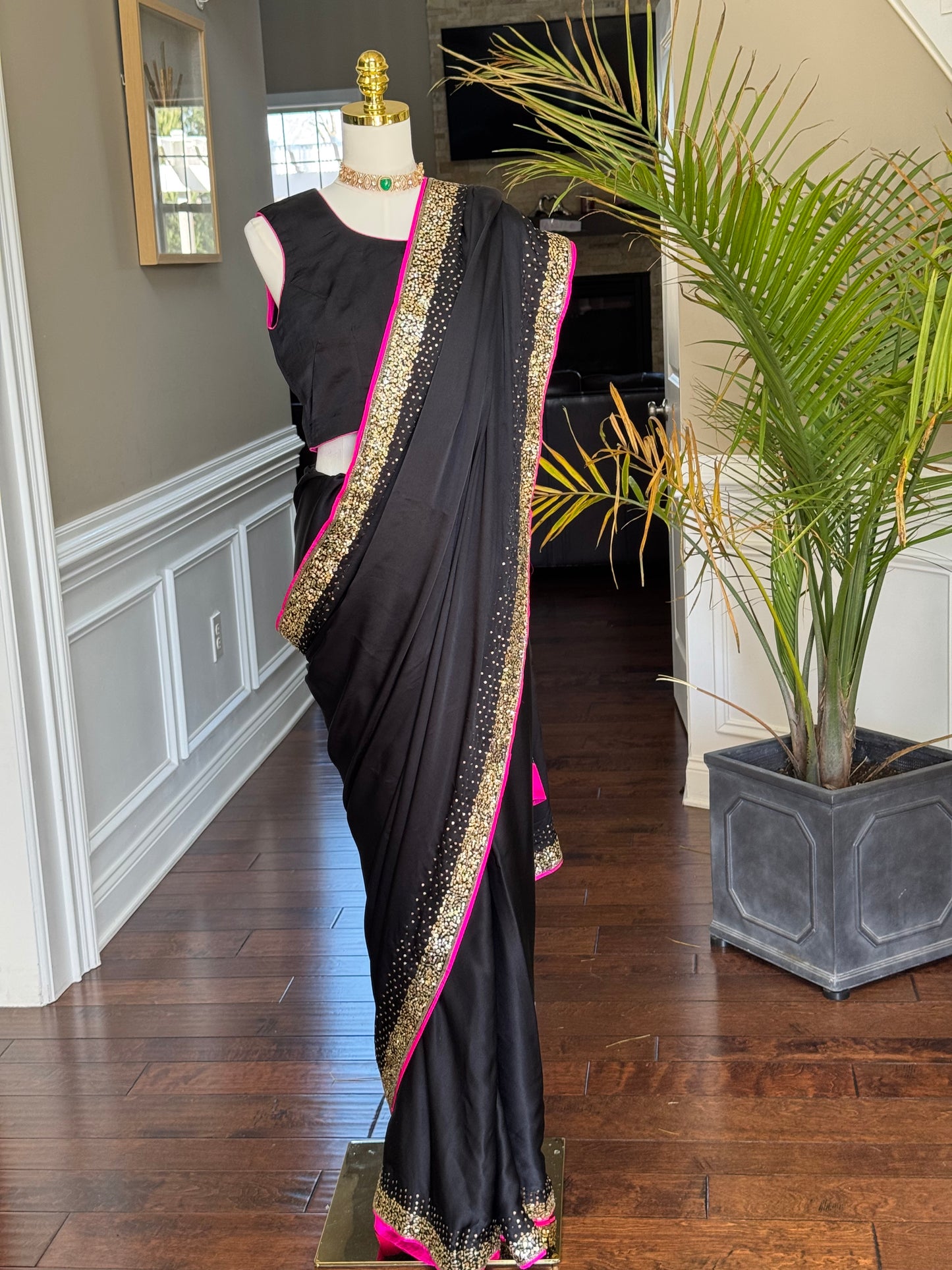 Pure satin silk saree