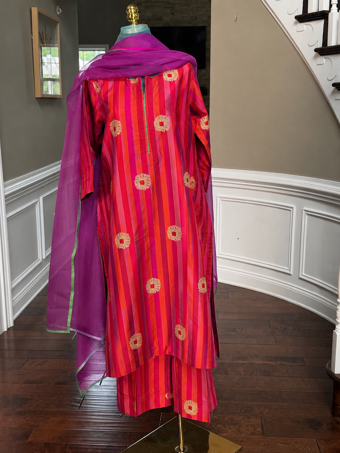 The Signature Stripe | Pure Katan Silk Kurta Set