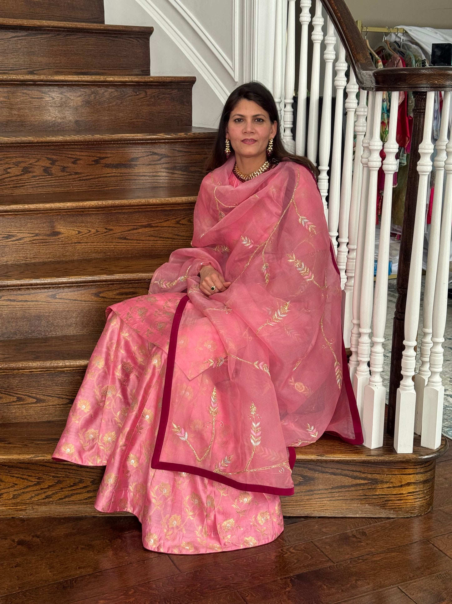 Blush Pink Chanderi Silk Gharara Set