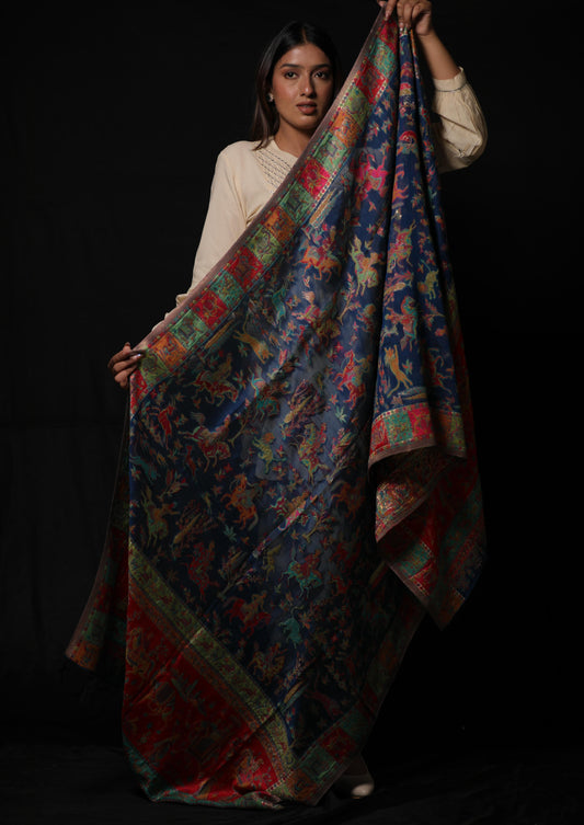 Silk kavi shikargah dupatta