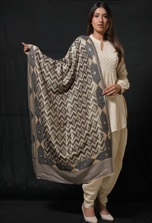 Cashmere wool reversible stole