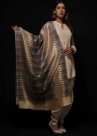 Printed Cashmere wool reversible stole