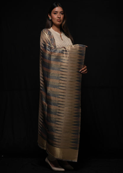 Printed Cashmere wool reversible stole