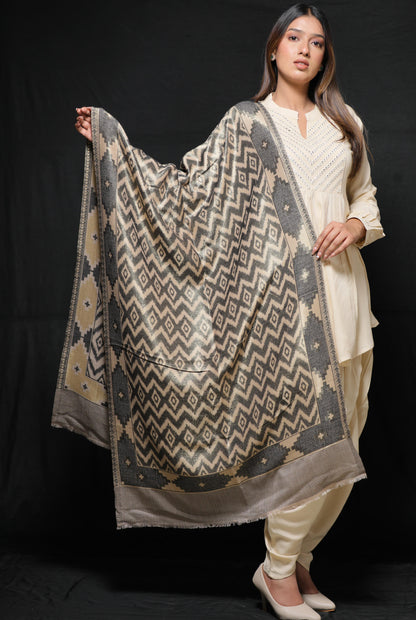 Cashmere wool reversible stole