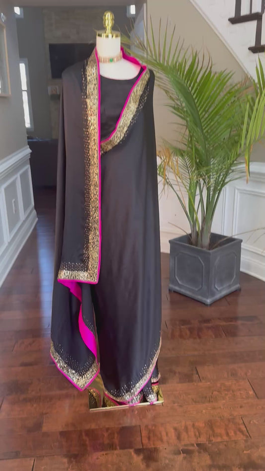 Pure satin silk saree