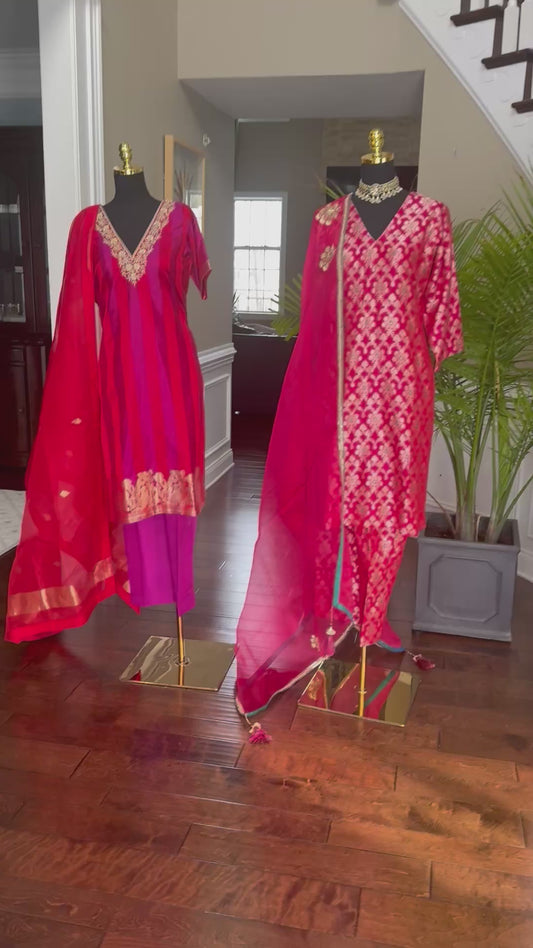 Pure Katan Silk Banarsi suit